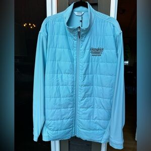 NWT Oobe Hendrick Automotive Group Master Golf Jacket Light Blue Puffer Sleeve